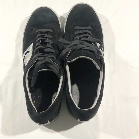 Greats Brooklyn Sneakers Shoes Flats Embroidery Black Suede US 12 Made in ITALY - Picture 8 of 10